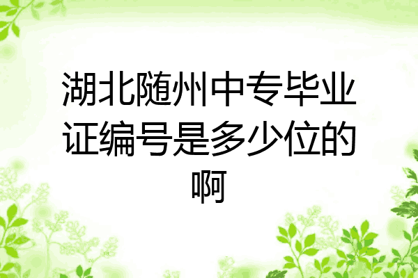 湖北随州中专毕业证编号是多少位的啊