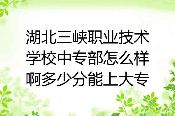 湖北三峡职业技术学校中专部怎么样啊多少分能上大专