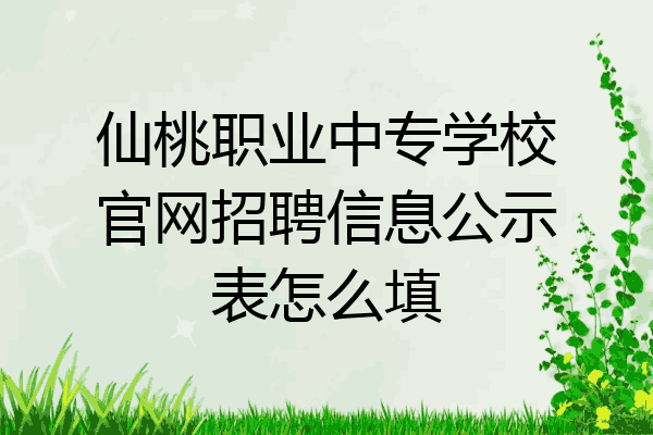 仙桃职业中专学校官网招聘信息公示表怎么填