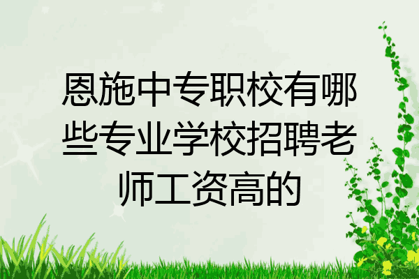 恩施中专职校有哪些专业学校招聘老师工资高的