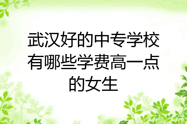 武汉好的中专学校有哪些学费高一点的女生