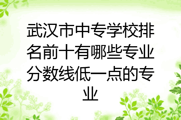 武汉市中专学校排名前十有哪些专业分数线低一点的专业