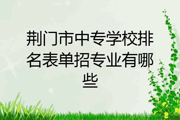 荆门市中专学校排名表单招专业有哪些