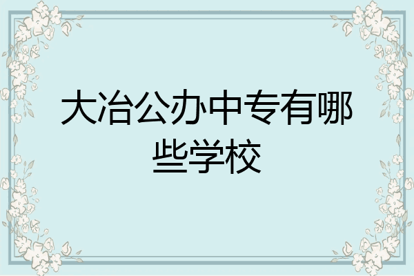 大冶公办中专有哪些学校