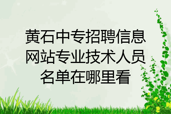 黄石中专招聘信息网站专业技术人员名单在哪里看