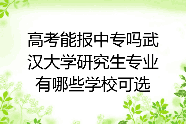 高考能报中专吗武汉大学研究生专业有哪些学校可选