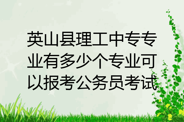 英山县理工中专专业有多少个专业可以报考公务员考试