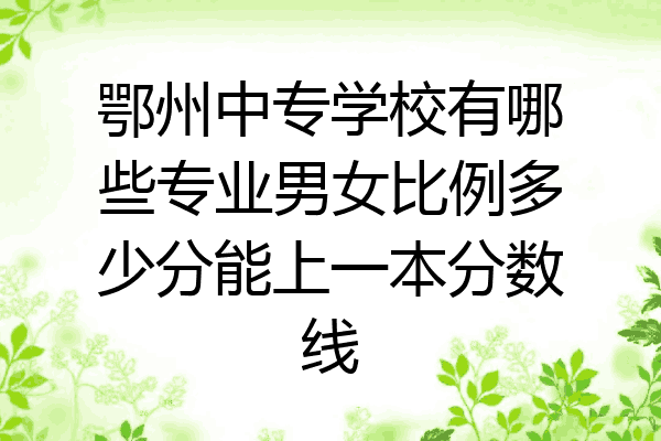 鄂州中专学校有哪些专业男女比例多少分能上一本分数线