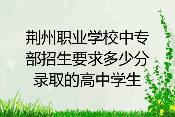 荆州职业学校中专部招生要求多少分录取的高中学生