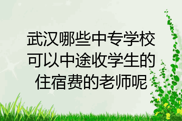 武汉哪些中专学校可以中途收学生的住宿费的老师呢