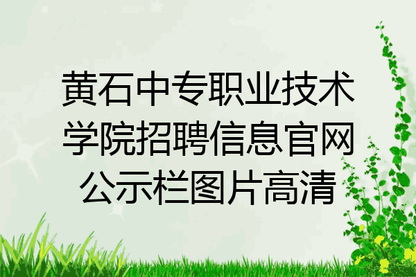 黄石中专职业技术学院招聘信息官网公示栏图片高清