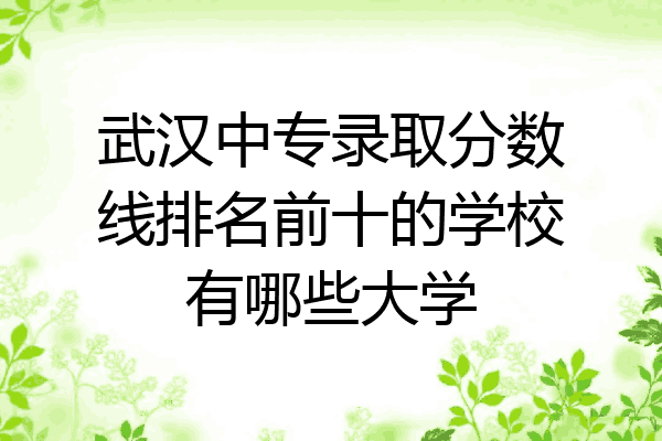武汉中专录取分数线排名前十的学校有哪些大学