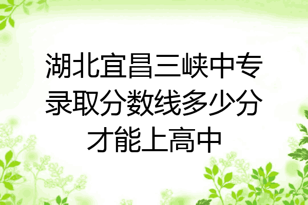 湖北宜昌三峡中专录取分数线多少分才能上高中