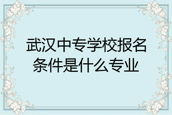 武汉中专学校报名条件是什么专业