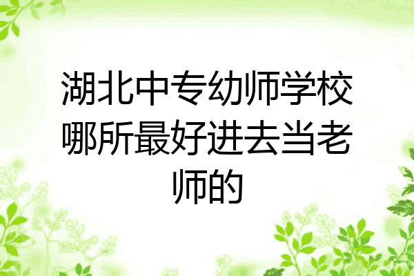 湖北中专幼师学校哪所最好进去当老师的