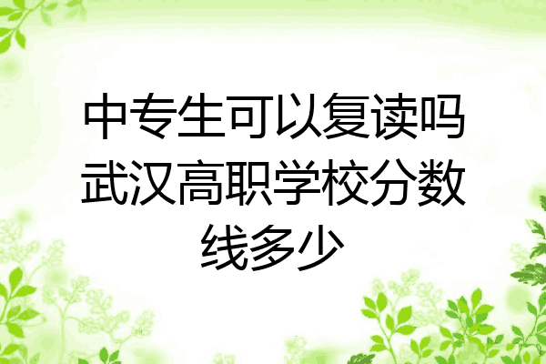 中专生可以复读吗武汉高职学校分数线多少