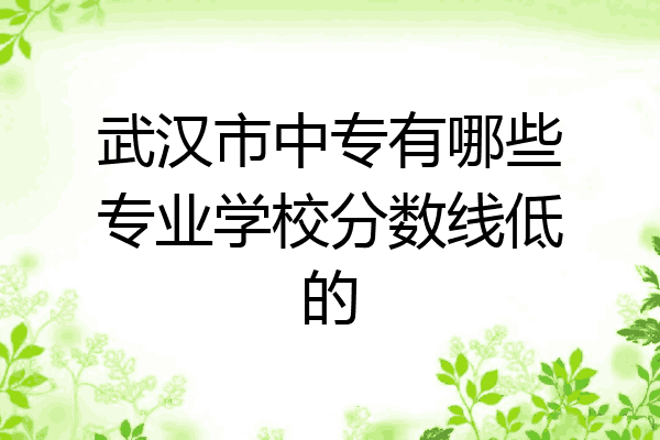 武汉市中专有哪些专业学校分数线低的