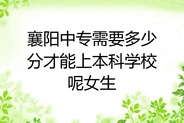 襄阳中专需要多少分才能上本科学校呢女生