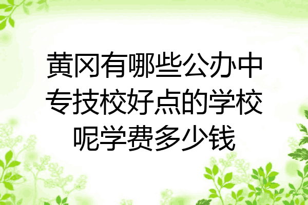 黄冈有哪些公办中专技校好点的学校呢学费多少钱