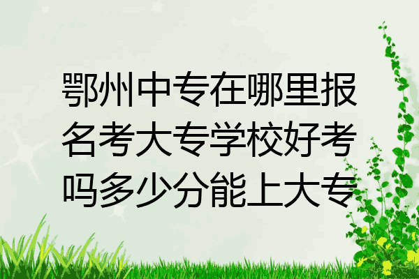 鄂州中专在哪里报名考大专学校好考吗多少分能上大专