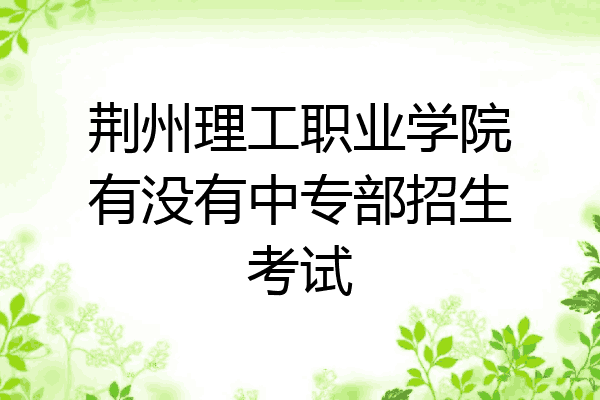荆州理工职业学院有没有中专部招生考试