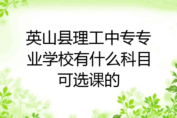 英山县理工中专专业学校有什么科目可选课的