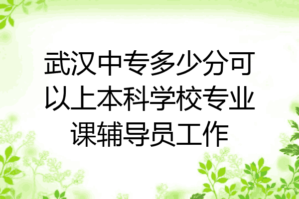 武汉中专多少分可以上本科学校专业课辅导员工作