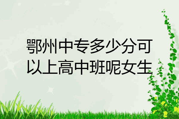 鄂州中专多少分可以上高中班呢女生