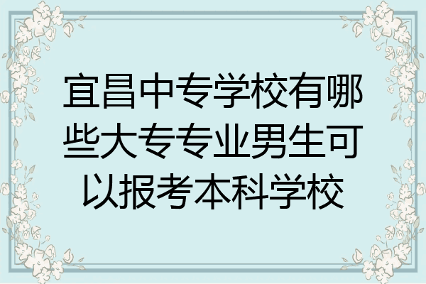 宜昌中专学校有哪些大专专业男生可以报考本科学校