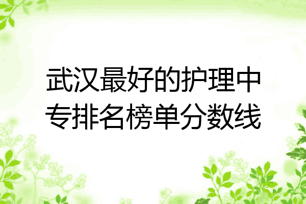 武汉最好的护理中专排名榜单分数线