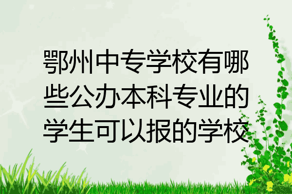 鄂州中专学校有哪些公办本科专业的学生可以报的学校