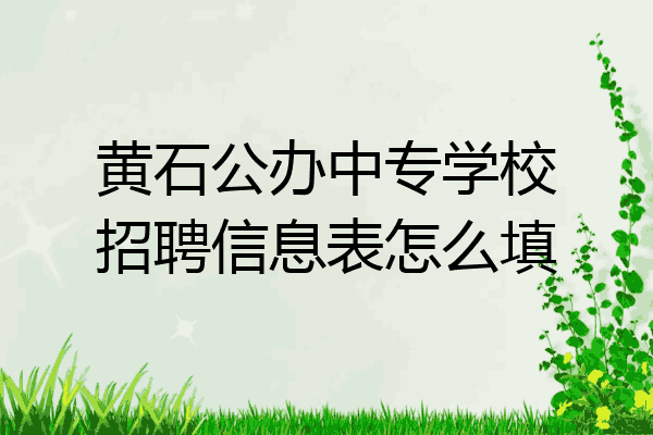 黄石公办中专学校招聘信息表怎么填