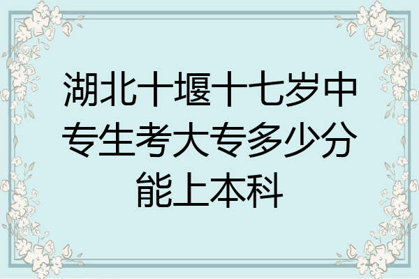 湖北十堰十七岁中专生考大专多少分能上本科
