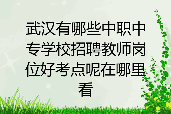 武汉有哪些中职中专学校招聘教师岗位好考点呢在哪里看