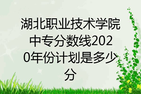 湖北职业技术学院中专分数线2020年份计划是多少分