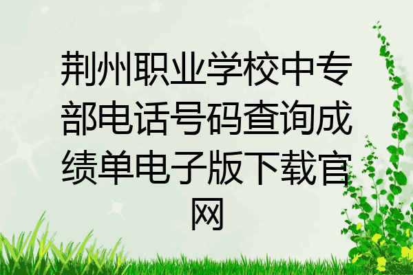 荆州职业学校中专部电话号码查询成绩单电子版下载官网