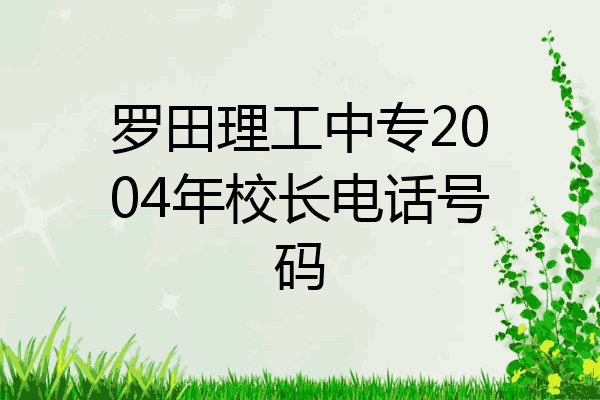 罗田理工中专2004年校长电话号码