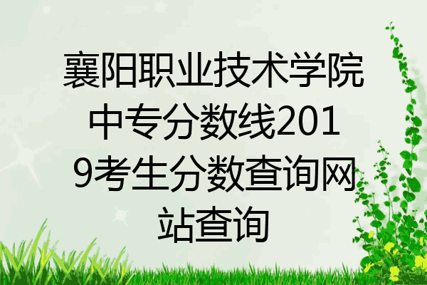 襄阳职业技术学院中专分数线2019考生分数查询网站查询