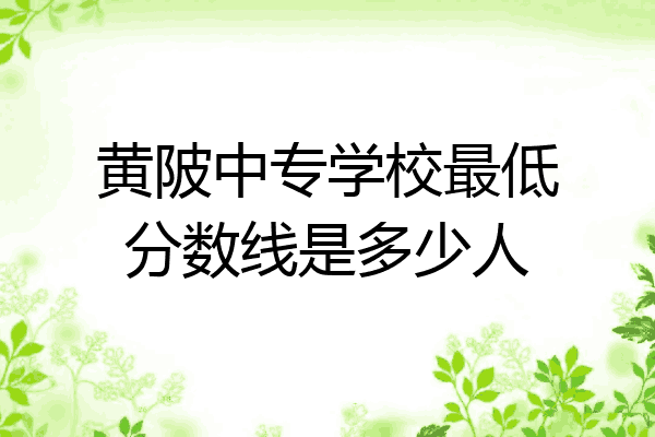黄陂中专学校最低分数线是多少人