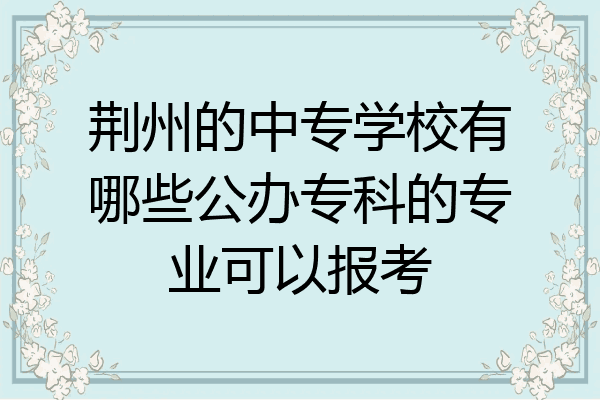 荆州的中专学校有哪些公办专科的专业可以报考