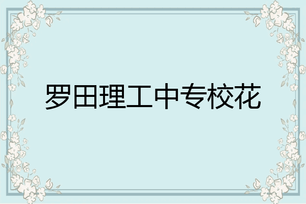罗田理工中专校花