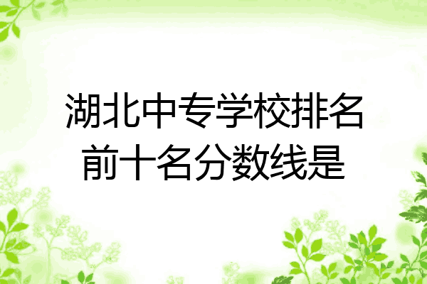 湖北中专学校排名前十名分数线是
