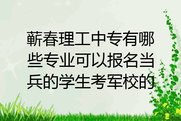 蕲春理工中专有哪些专业可以报名当兵的学生考军校的