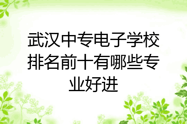 武汉中专电子学校排名前十有哪些专业好进
