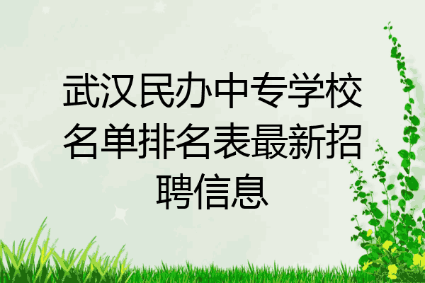 武汉民办中专学校名单排名表最新招聘信息