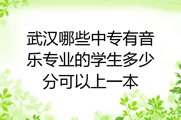 武汉哪些中专有音乐专业的学生多少分可以上一本