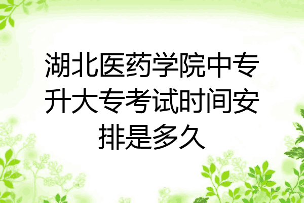 湖北医药学院中专升大专考试时间安排是多久