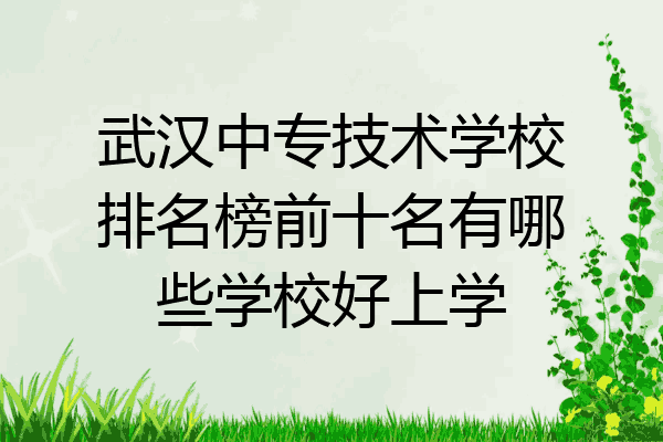 武汉中专技术学校排名榜前十名有哪些学校好上学