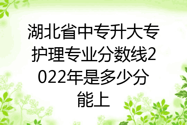 湖北省中专升大专护理专业分数线2022年是多少分能上