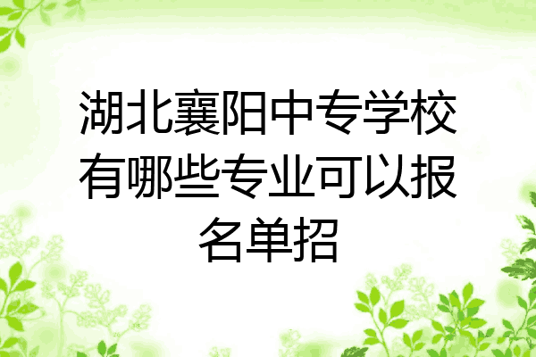 湖北襄阳中专学校有哪些专业可以报名单招
